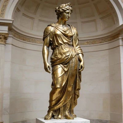 सोने की फिनिश वाली मूर्ति